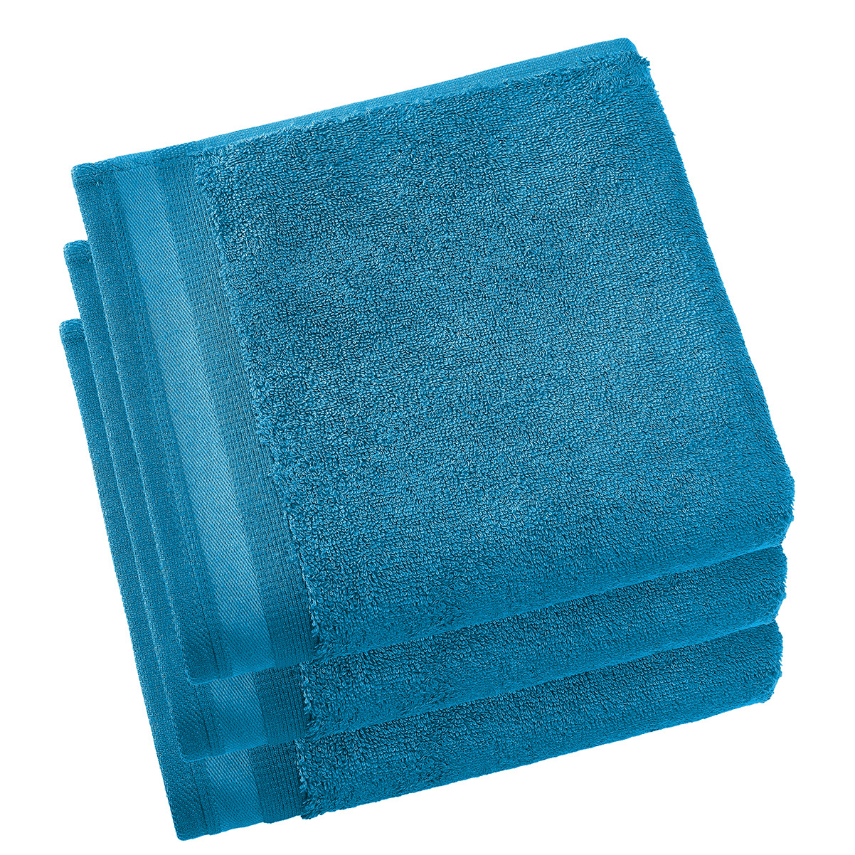 De Witte Lietaer Handdoeken Contessa, Lagoon Blue - 50 x 100 cm - 3 stuks - Katoen