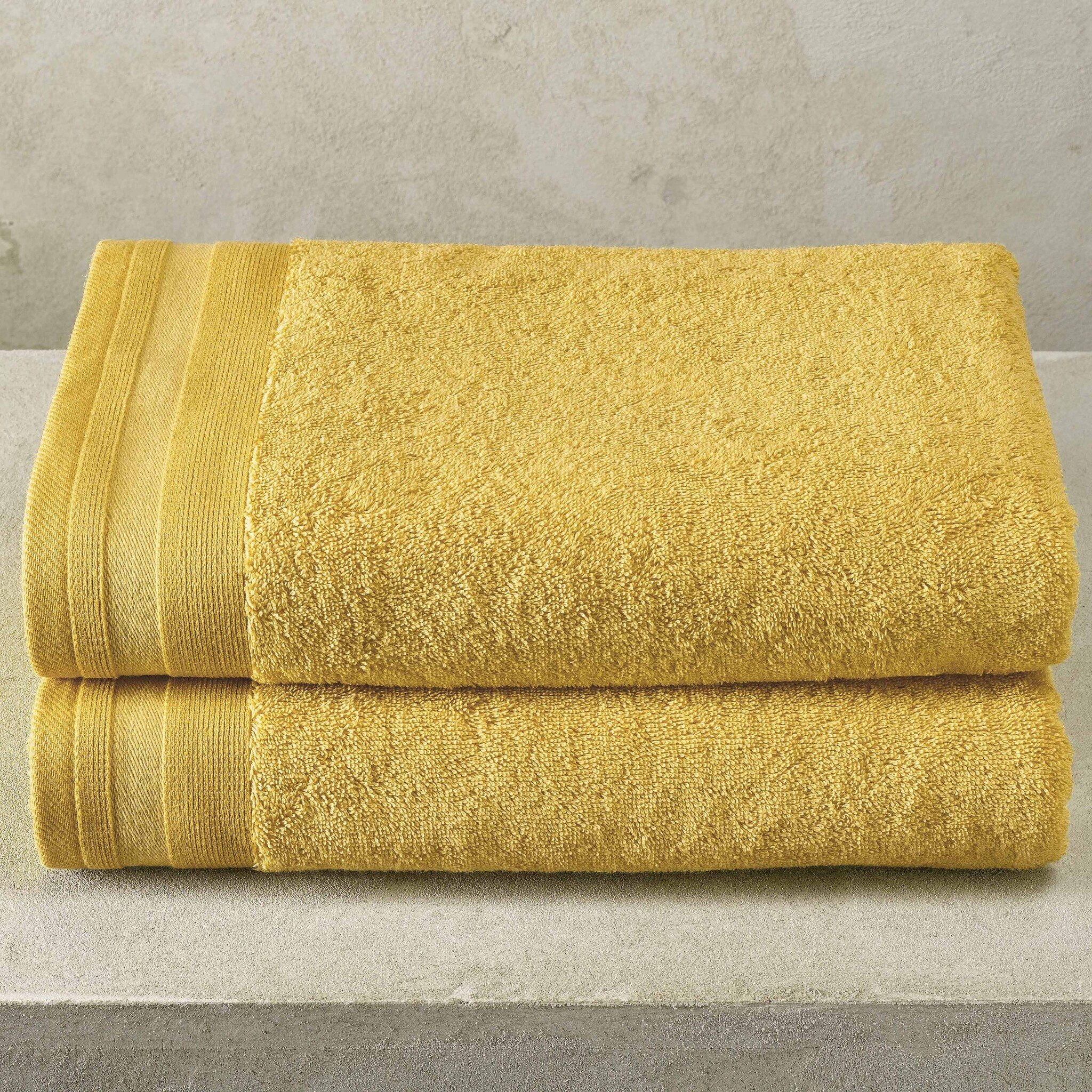 De Witte Lietaer Bath towel Contessa, Ocher - 70 x 140 cm - 2 pieces - Cotton