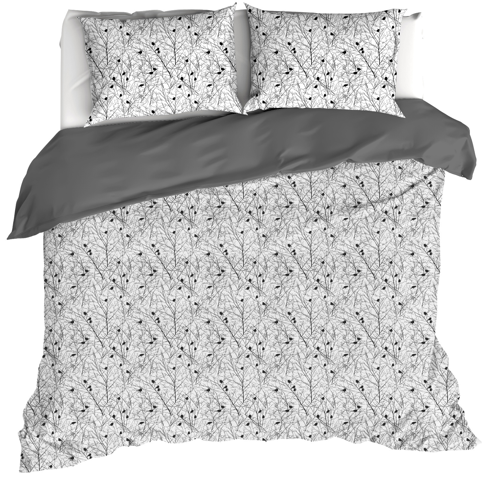 De Witte Lietaer Duvet cover Charlie, Black - 200 x 200/220 - Cotton Percale