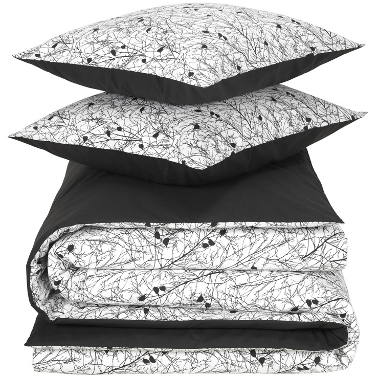 De Witte Lietaer Duvet cover Charlie, Black - 200 x 200/220 - Cotton Percale