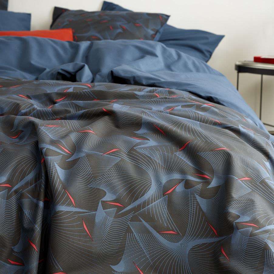 De Witte Lietaer Duvet cover Cobra, Blue Fusion - 200 x 200/220 - Cotton Percale