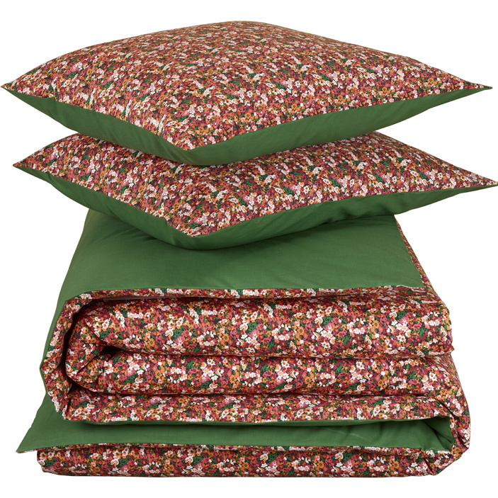 De Witte Lietaer Dekbedovertrek Flowerpower, Green Bee - 200 x 200/220 - Katoen Percal