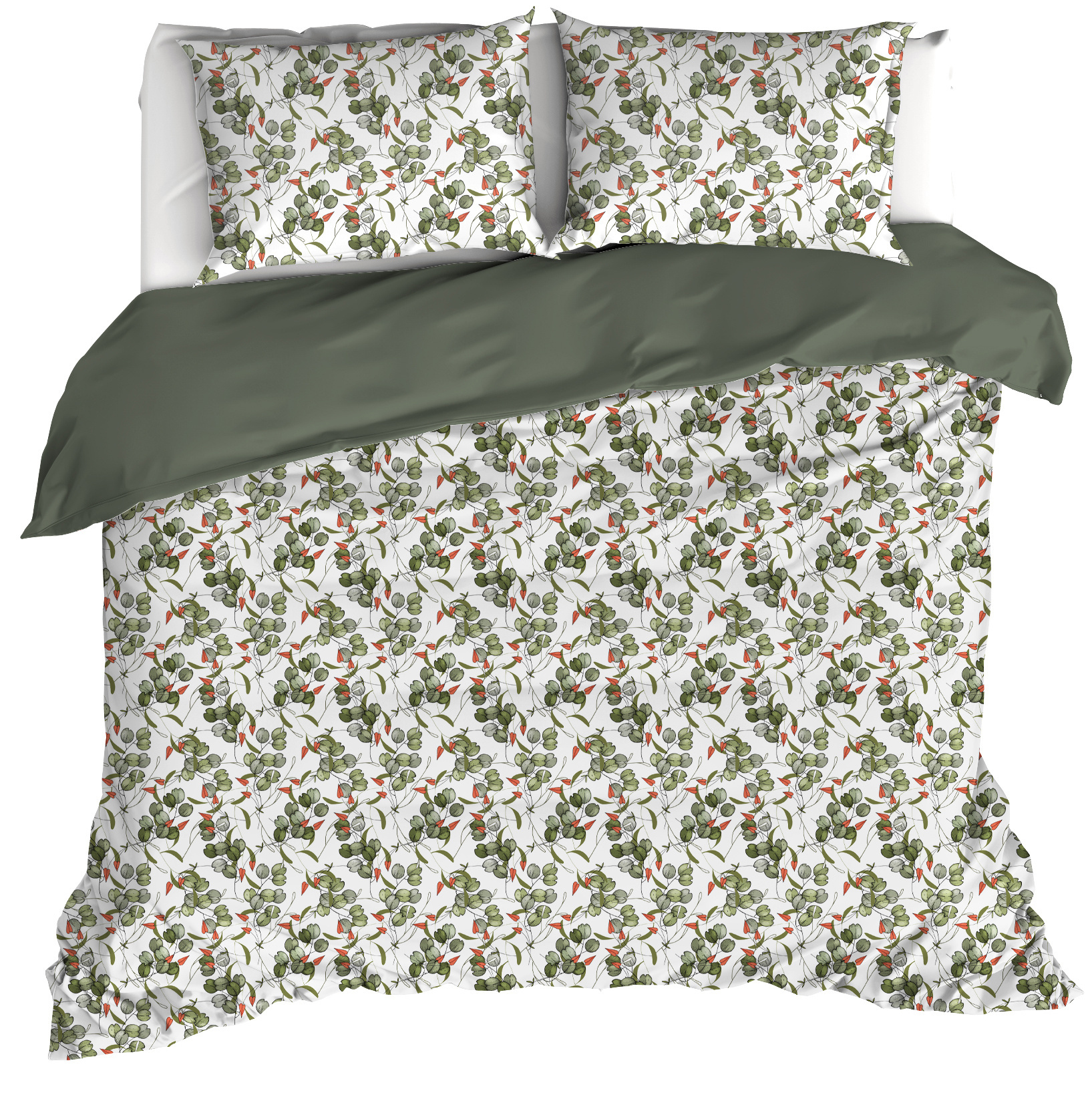 De Witte Lietaer Duvet cover Whisper, Douglas Fir - 200 x 200/220 - Cotton Percale