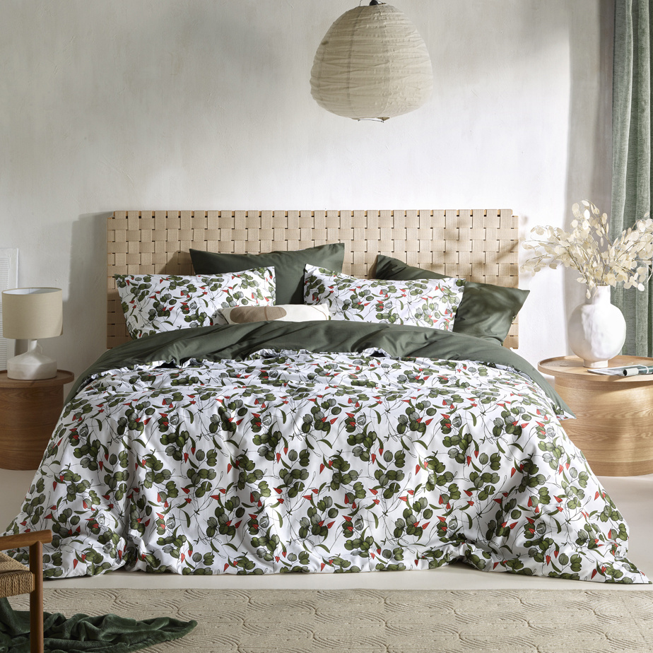 De Witte Lietaer Duvet cover Whisper, Douglas Fir - 200 x 200/220 - Cotton Percale