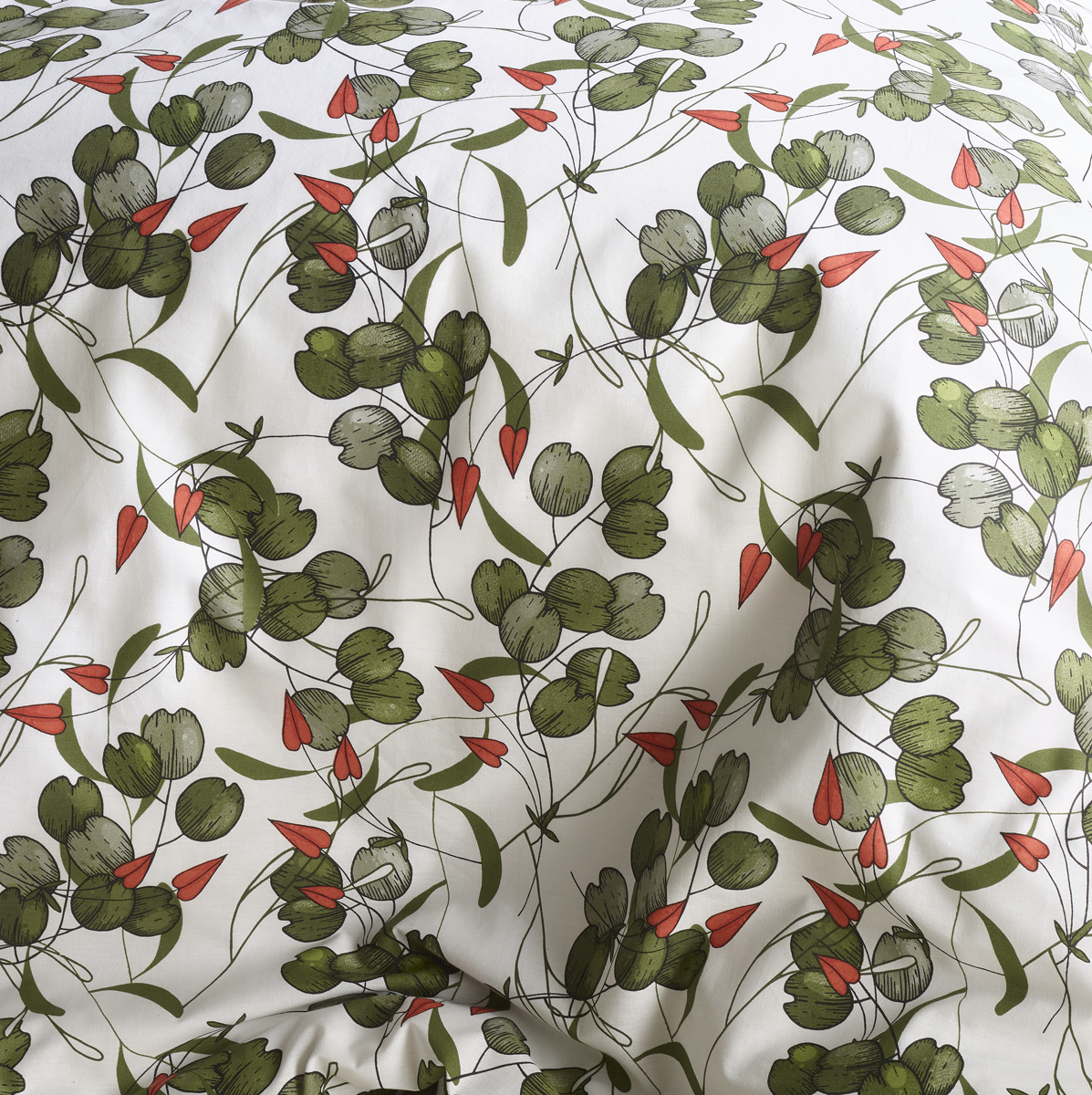 De Witte Lietaer Duvet cover Whisper, Douglas Fir - 200 x 200/220 - Cotton Percale