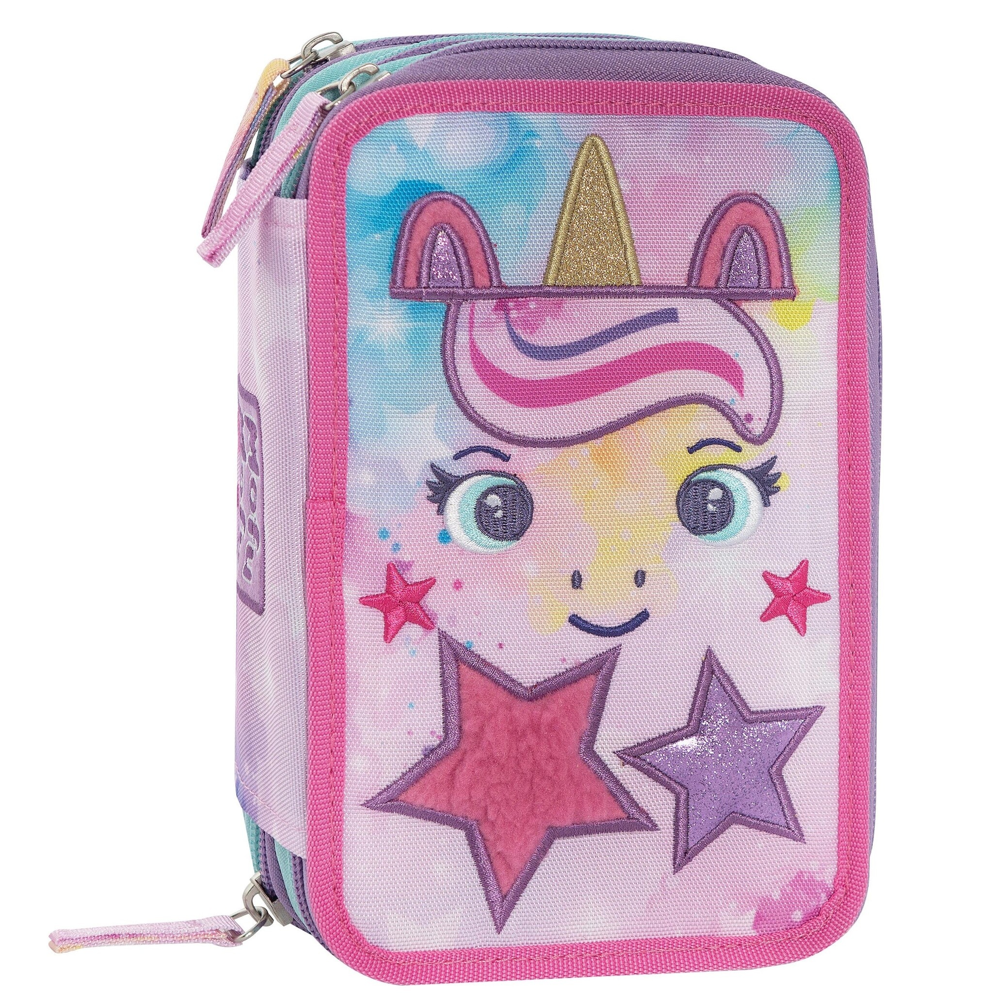 Mofu Mofu Gevuld Etui, Unicorn (3 ritsen) - 20 x 13 x 7 cm - Polyester