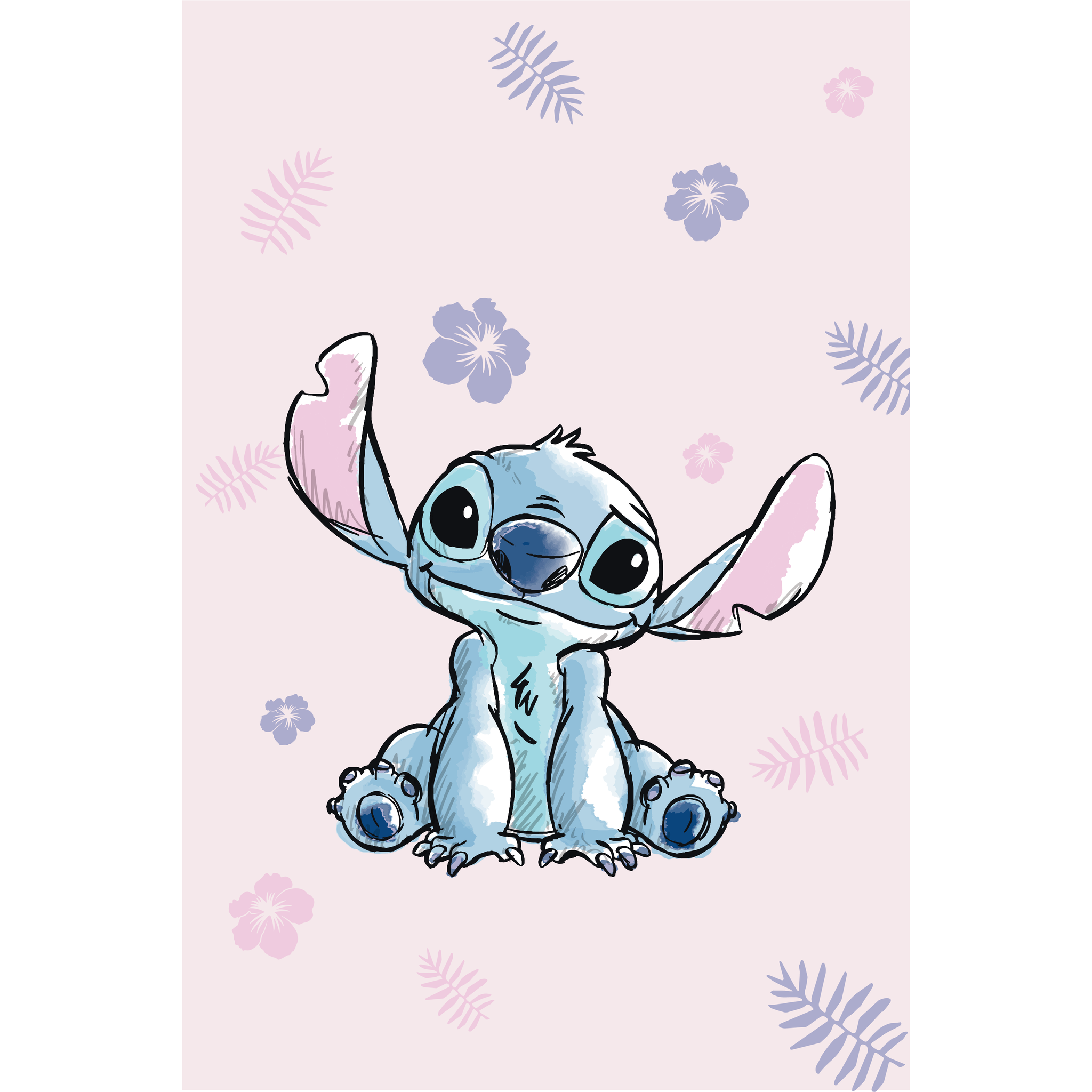 Disney Lilo & Stitch Fleece deken, Tropical Flower - 100 x 150 cm - Polyester