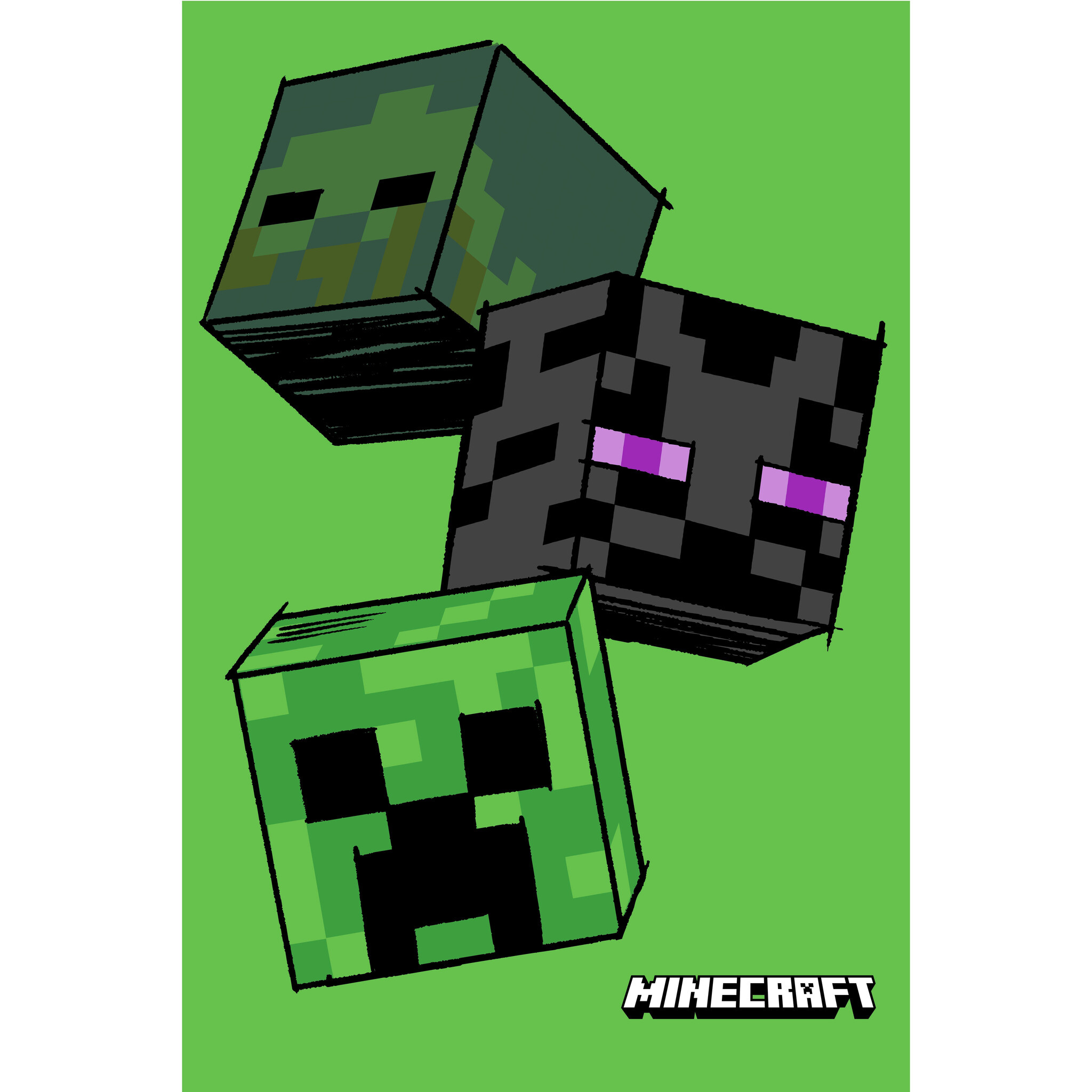 Minecraft Fleece blanket, Build - 100 x 150 cm - Polyester