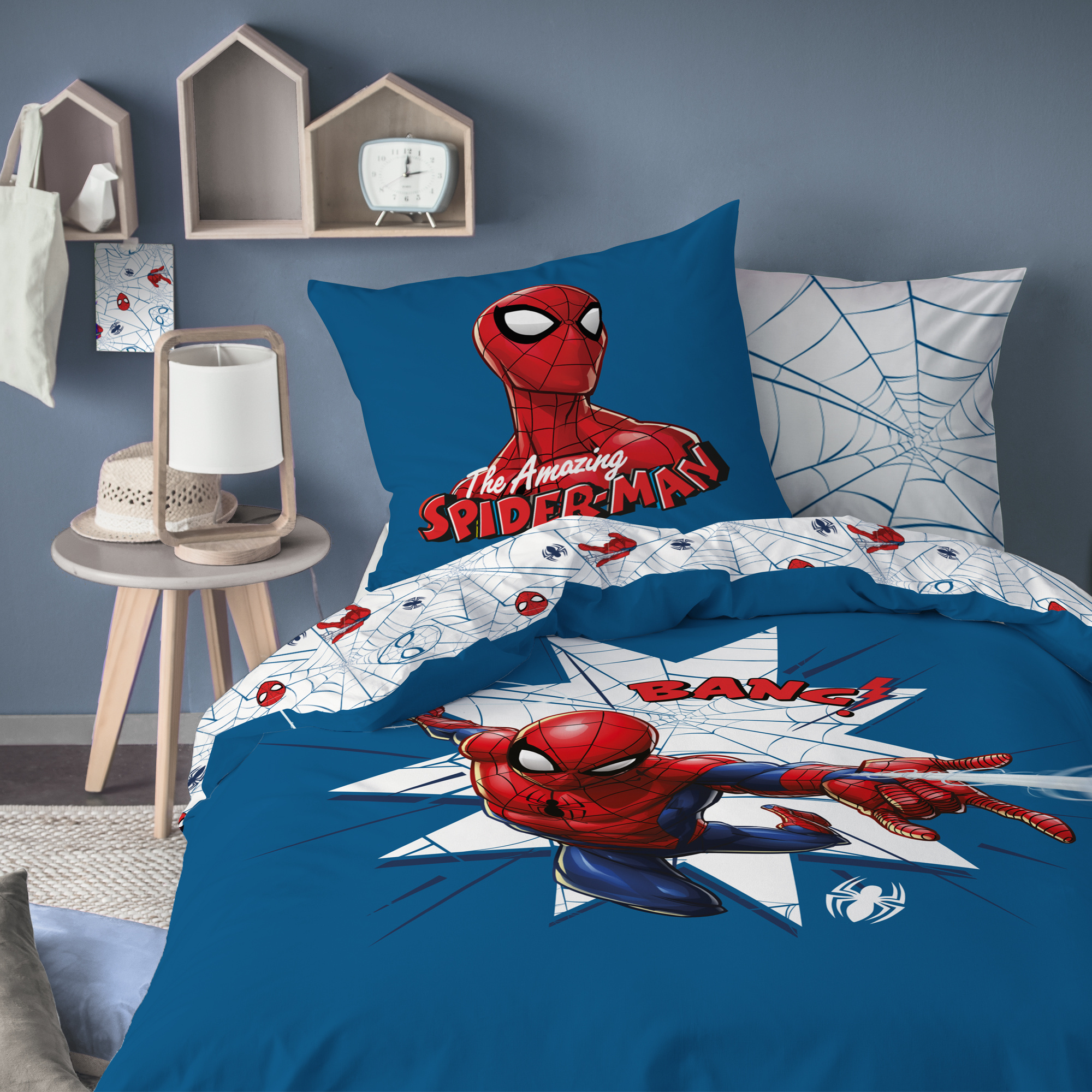 Spiderman Dekbedovertrek, Jumping - 140 x 200 cm - Katoen