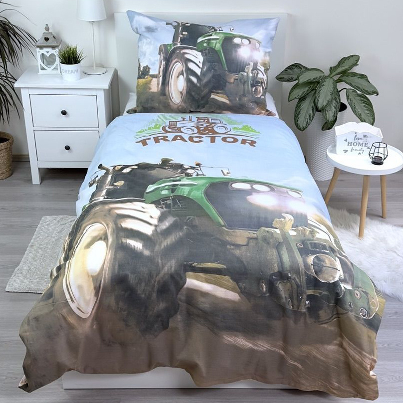 Sweet Home Dekbedovertrek Tractor - 140 x 200 cm / 70 x 90 cm - Katoen