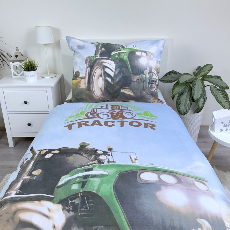 Sweet Home Dekbedovertrek Tractor - 140 x 200 cm / 70 x 90 cm - Katoen
