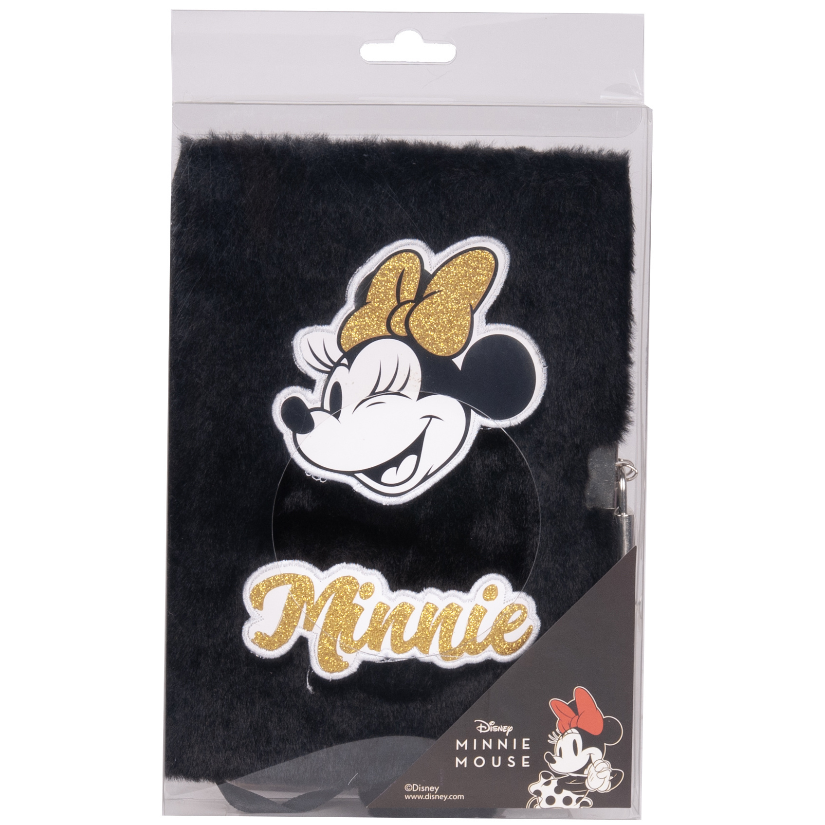 Disney Minnie Mouse Diary A5, Glitter - lined with lock - 15 x 21 x 3 cm - Black