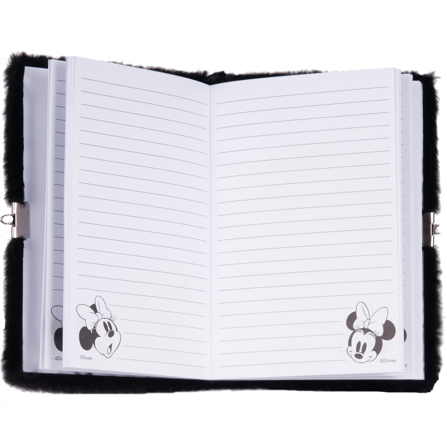 Disney Minnie Mouse Diary A5, Glitter - lined with lock - 15 x 21 x 3 cm - Black