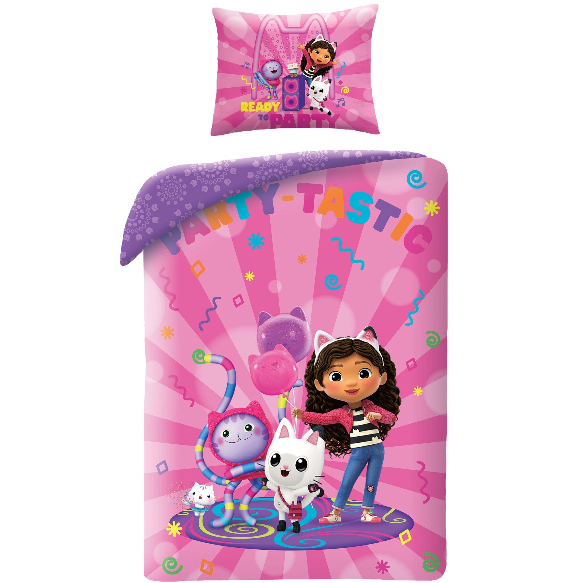 Gabby's poppenhuis Duvet cover, Party - 140 x 200 + 70 x 90 cm - Polyester