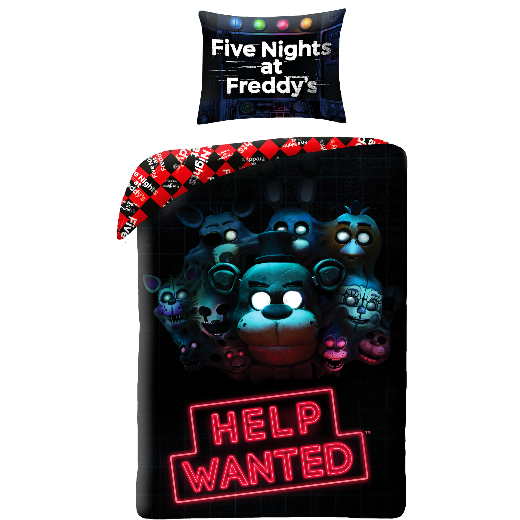 Five Nights at Freddy's Dekbedovertrek, Help Wanted - 140 x 200 + 70 x 90 cm - Polyester