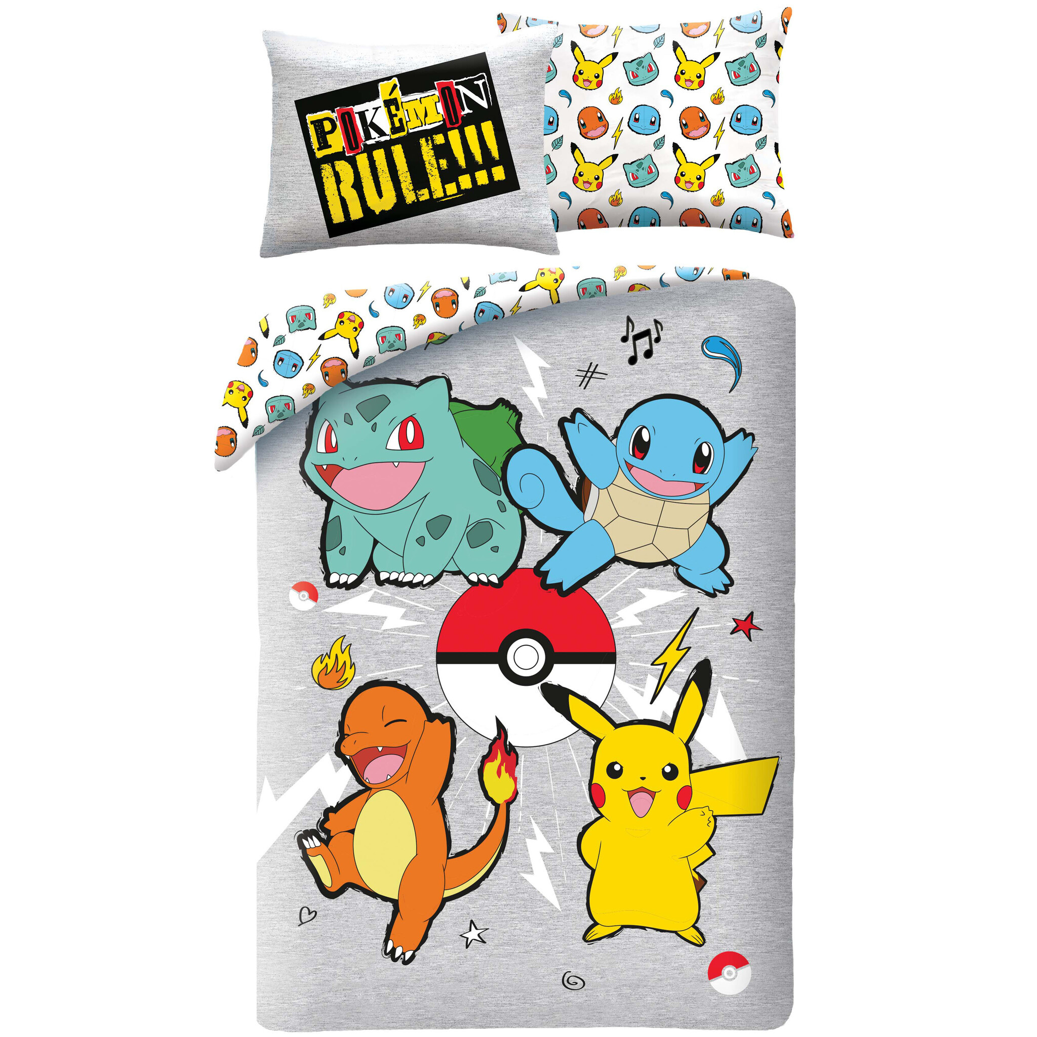 Pokemon Dekbedovertrek Juniors Rule - Eenpersoons - 140 x 200 cm - Polyester