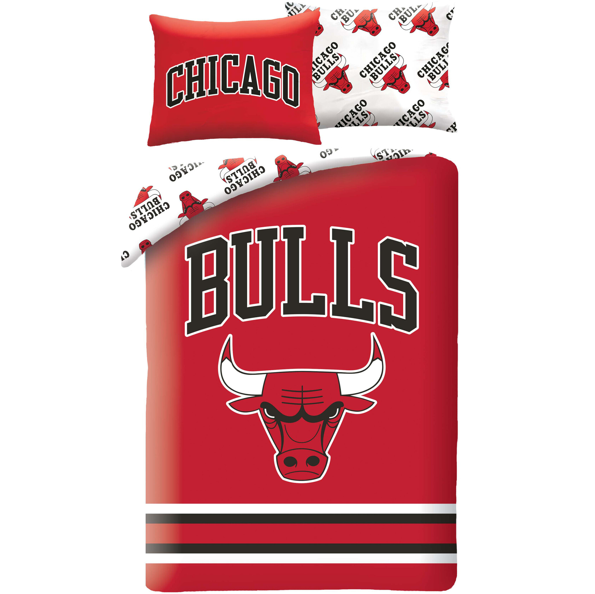 Chicago Bulls Duvet cover, Logo - 140 x 200 + 70 x 90 cm - Polyester