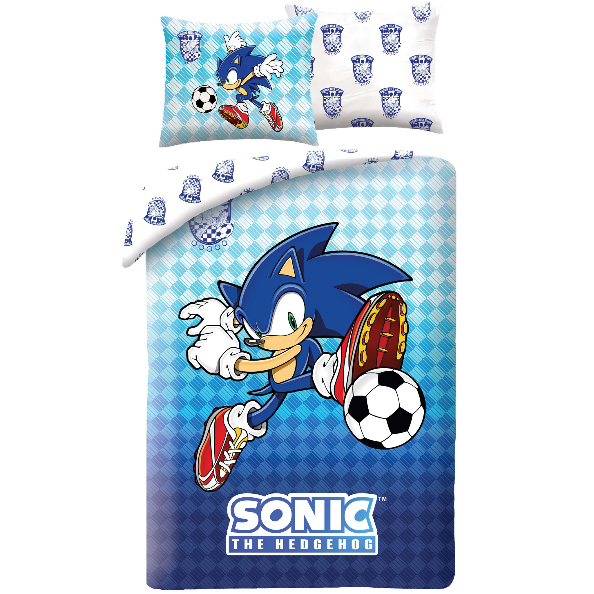 Sonic Duvet cover, Football - 140 x 200 + 70 x 90 cm - Polyester