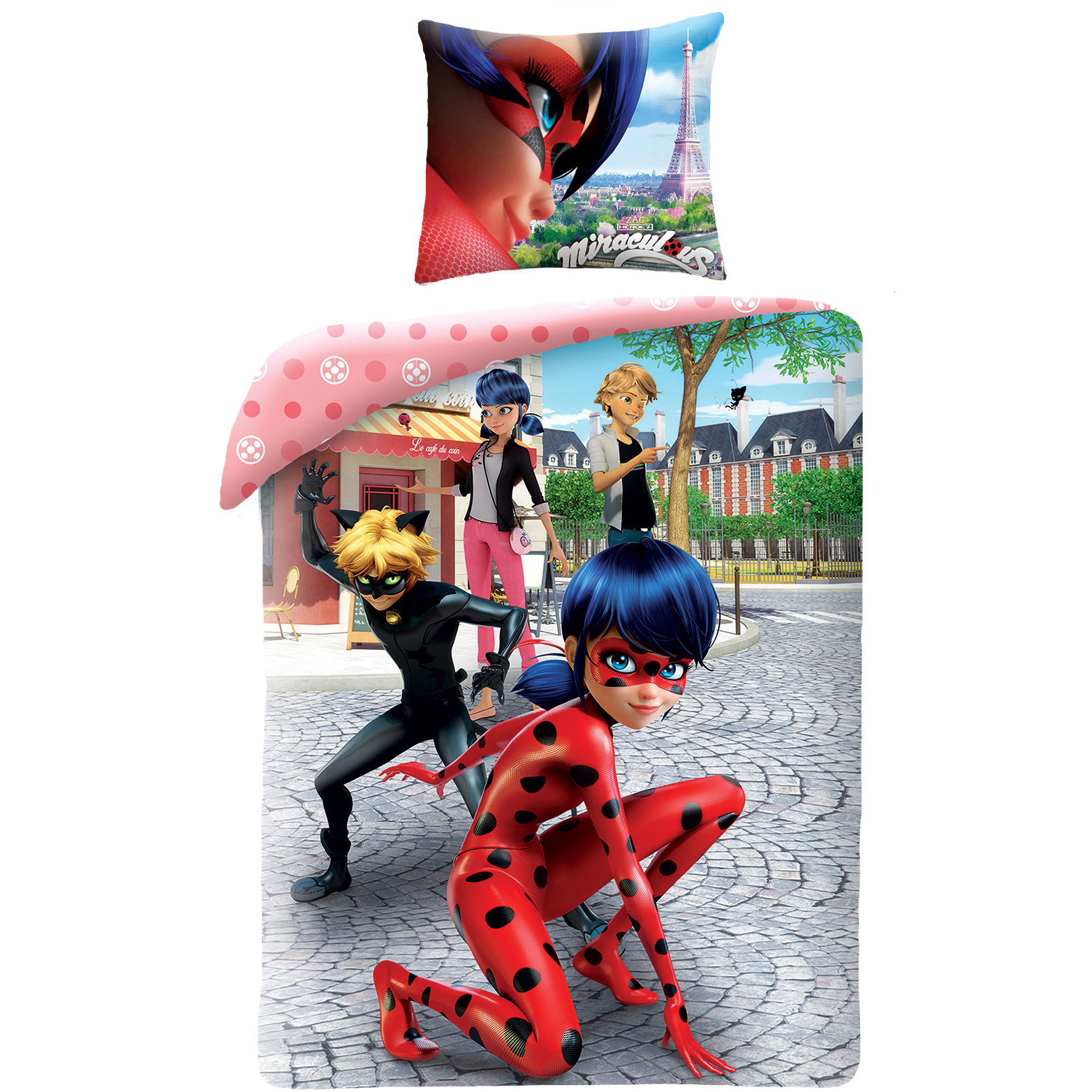 Miraculous Dekbedovertrek, Kwami - 140 x 200 + 70 x 90 cm - Polyester