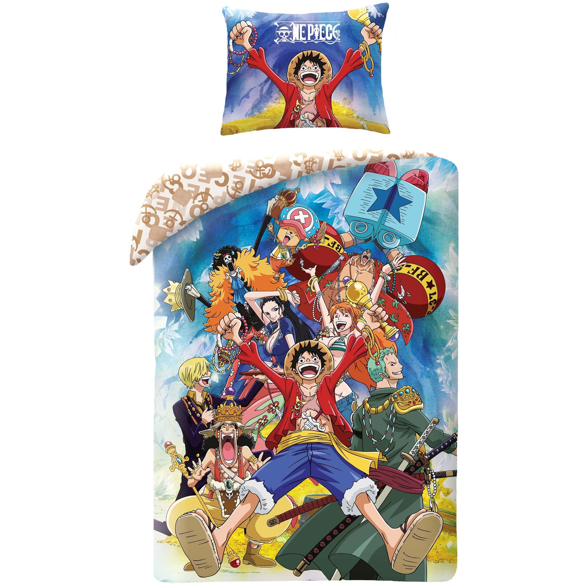 One Piece Duvet cover Pirate - 140 x 200 + 70 x 90 cm - Polyester