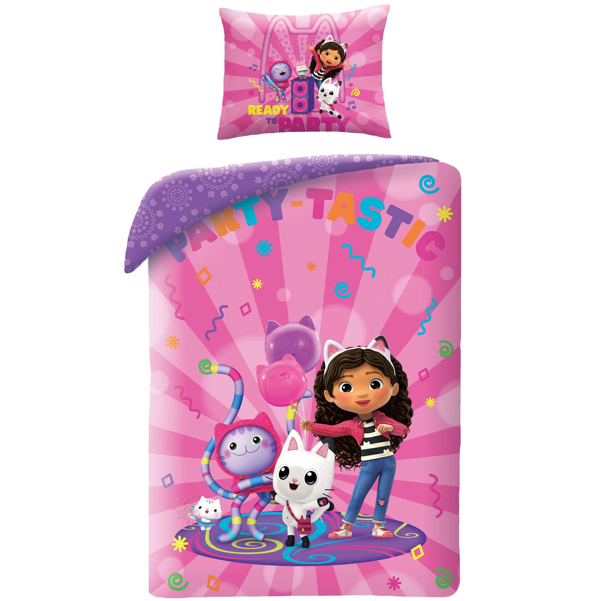 Gabby's poppenhuis BABY Dekbedovertrek, Party-Tastic - 100 x 135 cm + 60 x 40 cm - Katoen
