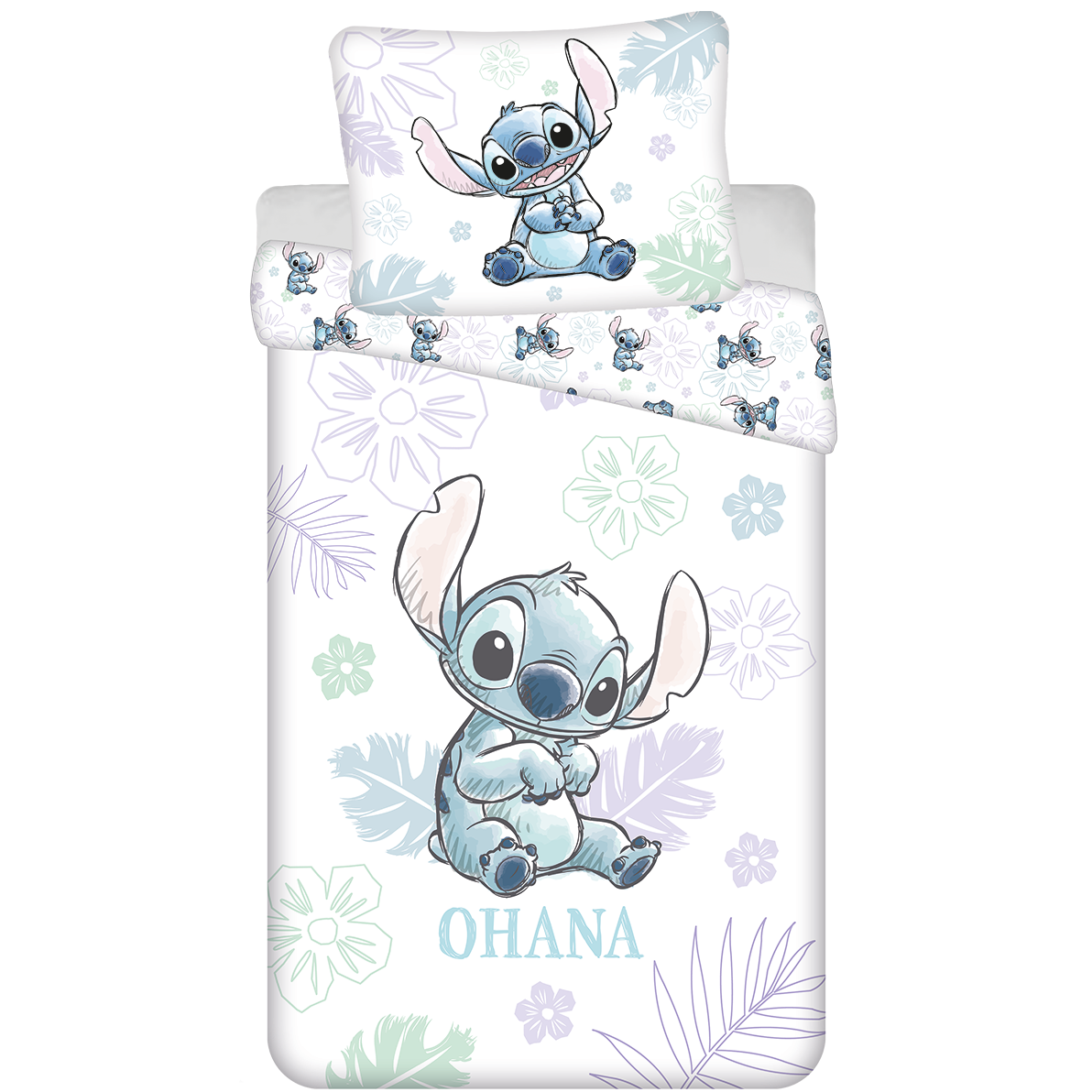 Disney Lilo & Stitch Dekbedovertrek, Ohana - 140 x 200 + 70 x 90 cm - Katoen