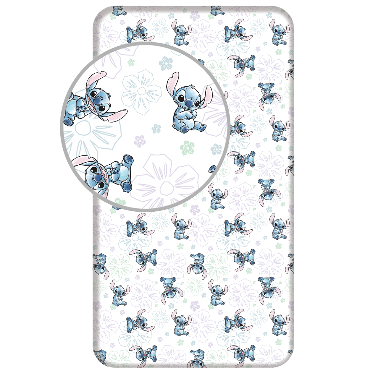 Disney Lilo & Stitch Hoeslaken Ohana - Eenpersoons - 90 x 200 cm - Katoen