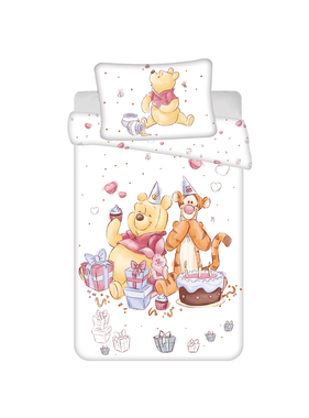 Disney Winnie the Pooh BABY Dekbedovertrek, Party 135 x 100 + 40 x 60 cm Katoen