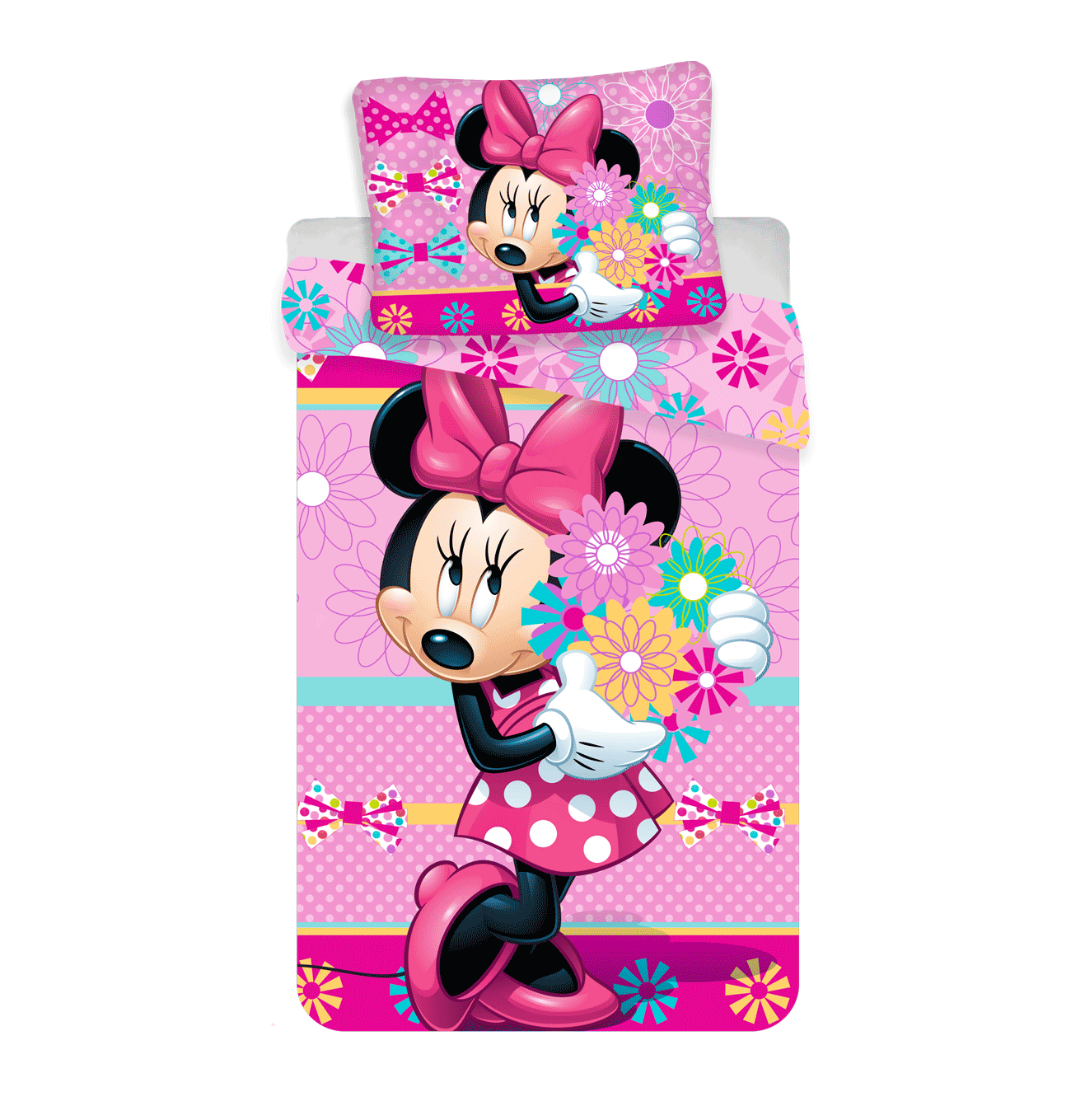Disney Minnie Mouse Duvet cover Flowers - Single - 140 x 200 cm - Cotton