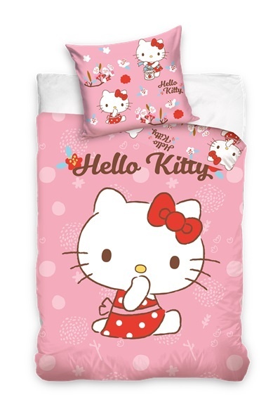 Hello Kitty BABY dekbedovertrek, Pink - 100 x 135 + 40 x 60 cm - Katoen
