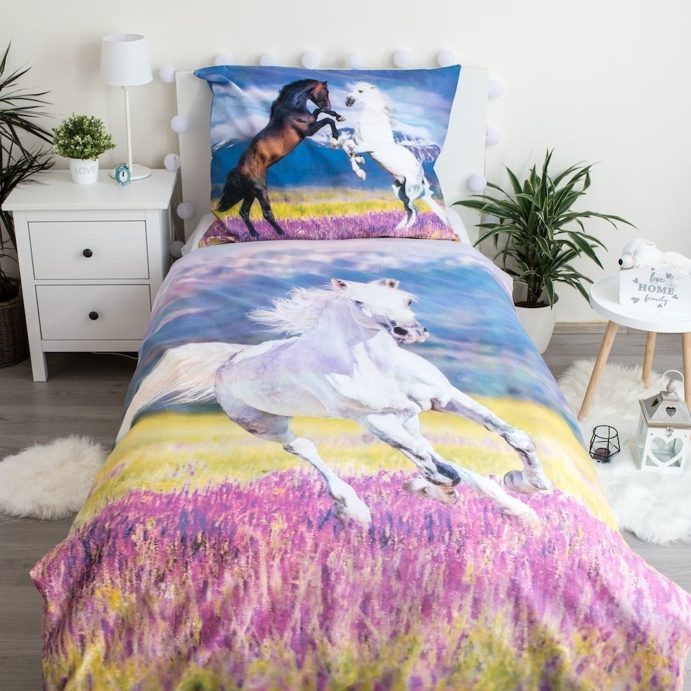 Sweet Home Duvet cover, Horses - 140 x 200 + 70 x 90 cm - Cotton