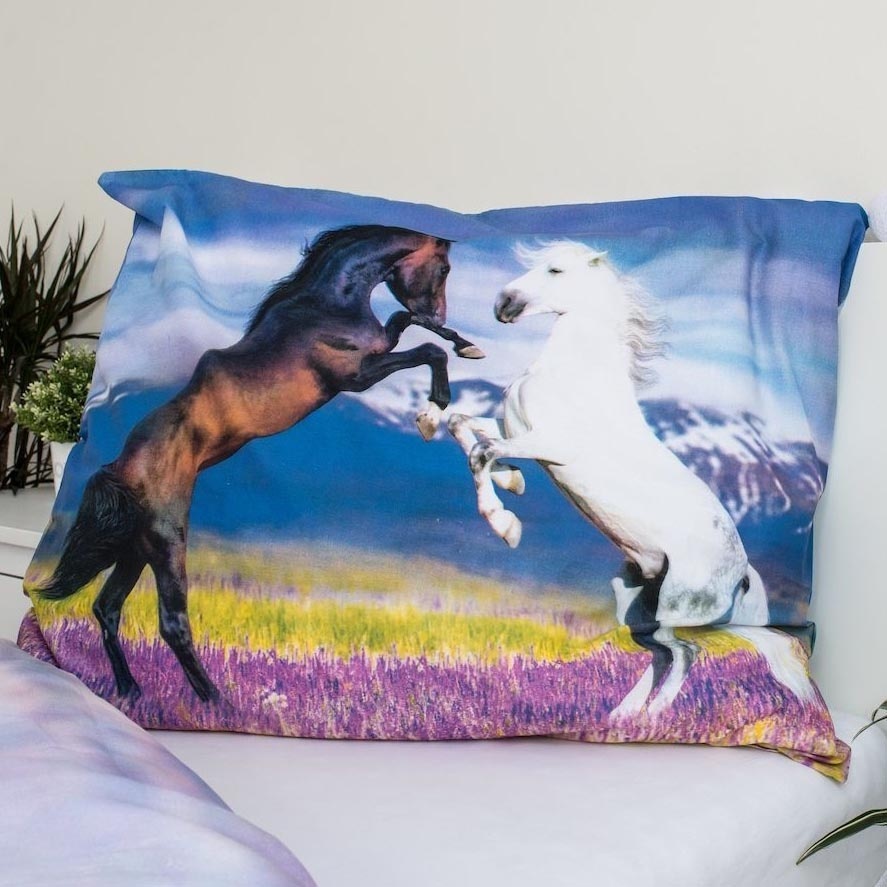 Sweet Home Duvet cover, Horses - 140 x 200 + 70 x 90 cm - Cotton