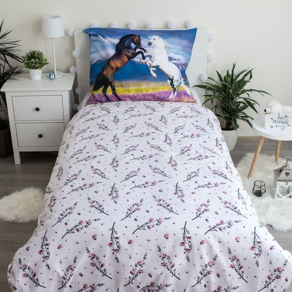 Sweet Home Duvet cover, Horses - 140 x 200 + 70 x 90 cm - Cotton