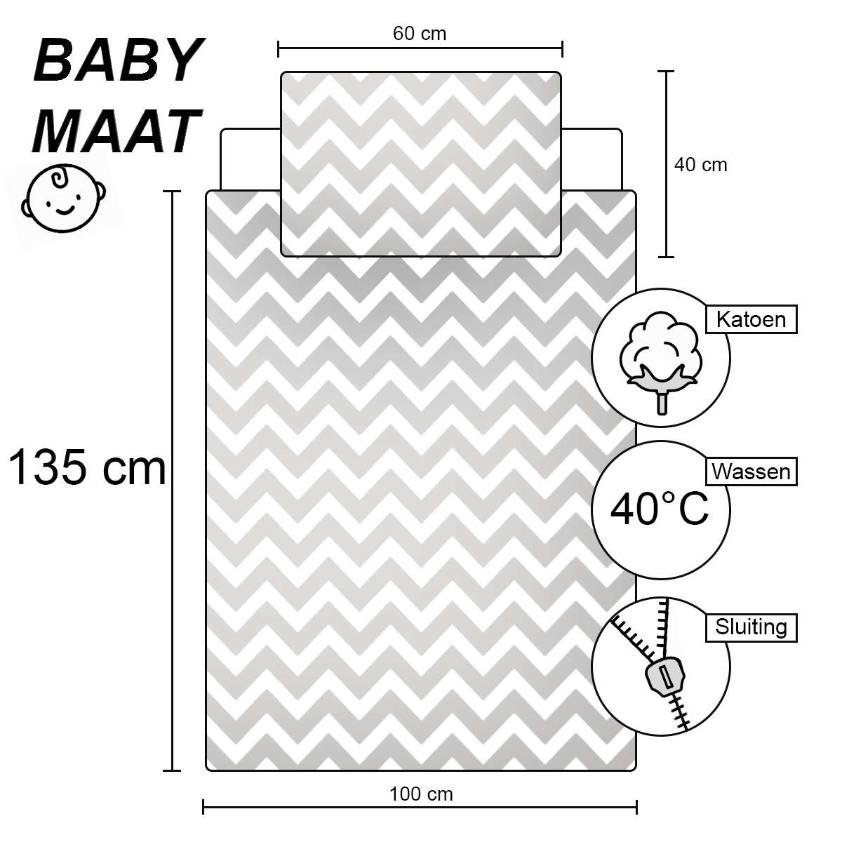 Bluey BABY Dekbedovertrek, Adventure - 100 x 135 cm + 60 x 40 cm - Katoen