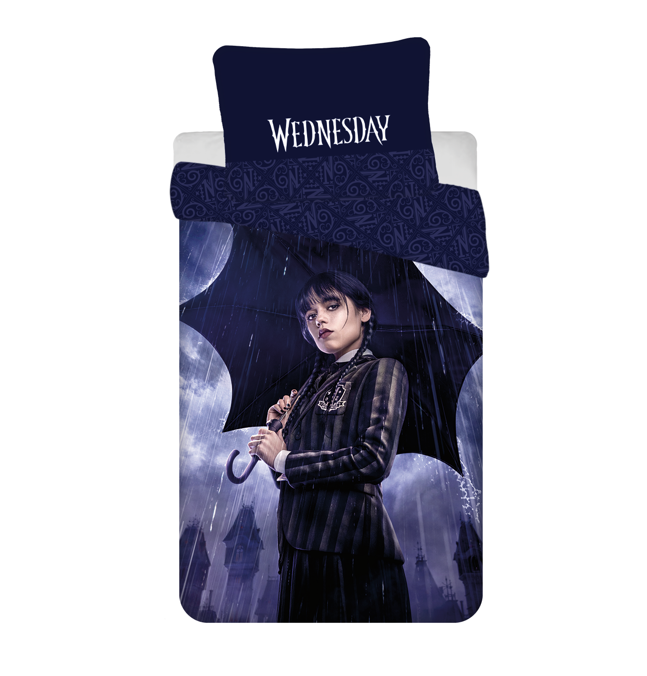 Wednesday Duvet cover, Rain - Single - 140 x 200 cm / 70 x 90 cm - Cotton