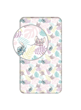 Disney Lilo & Stitch Hoeslaken Leaves 90 x 200 cm Katoen