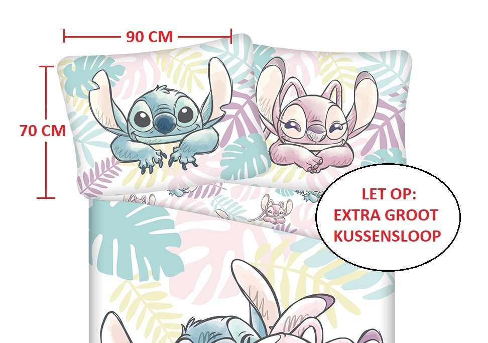 Disney Lilo & Stitch Duvet cover, Leaves - Single - 140 x 200 cm / 70 x 90 cm - Cotton