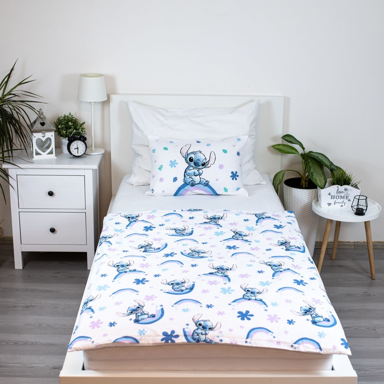 Disney Lilo & Stitch BABY Dekbedovertrek, Regenboog - 135 x 100 + 40 x 60 cm - Katoen