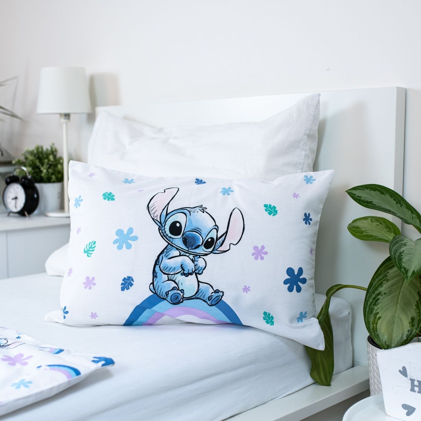 Disney Lilo & Stitch BABY Dekbedovertrek, Regenboog - 135 x 100 + 40 x 60 cm - Katoen