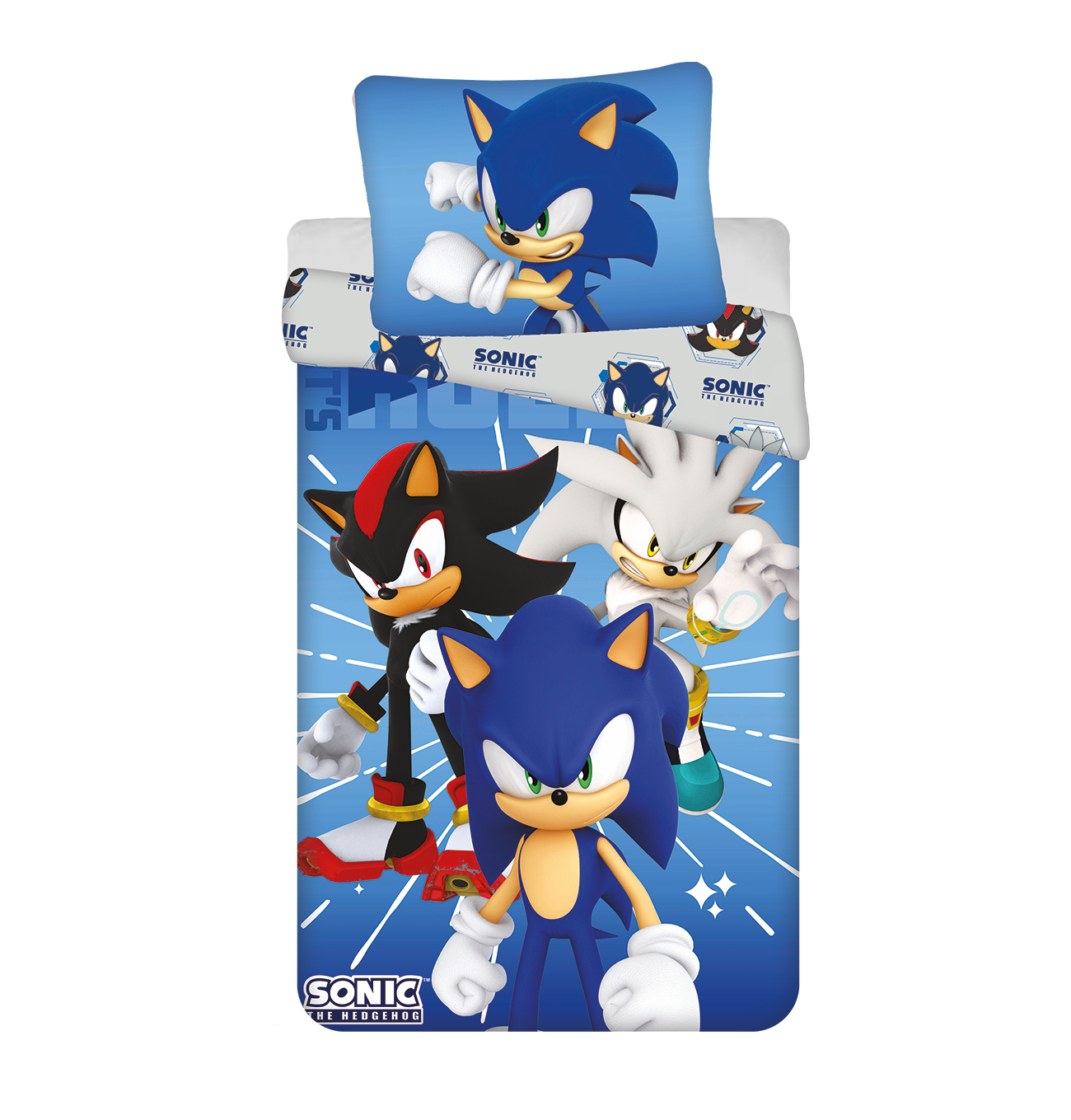 Sonic Duvet cover, Shadow & Silver - 140 x 200 + 70 x 90 cm - Polyester