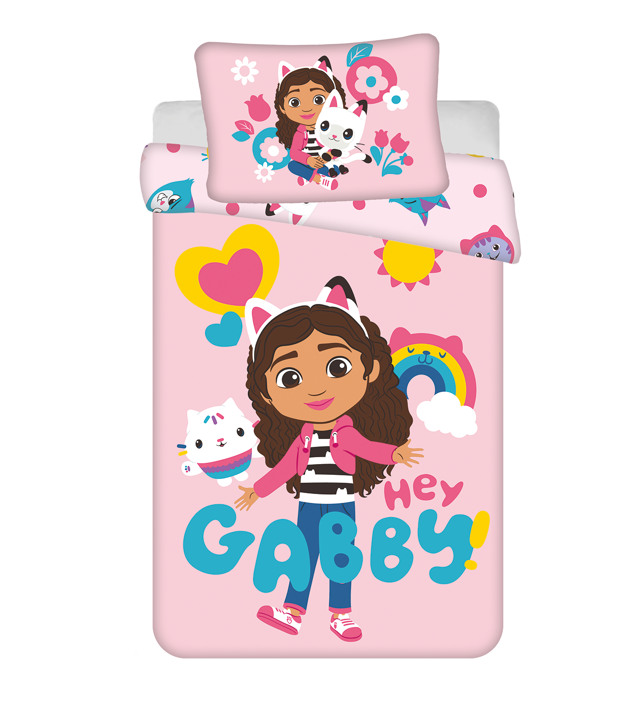 Gabby's poppenhuis BABY Dekbedovertrek, Regenboog - 135 x 100 + 40 x 60 cm - Katoen