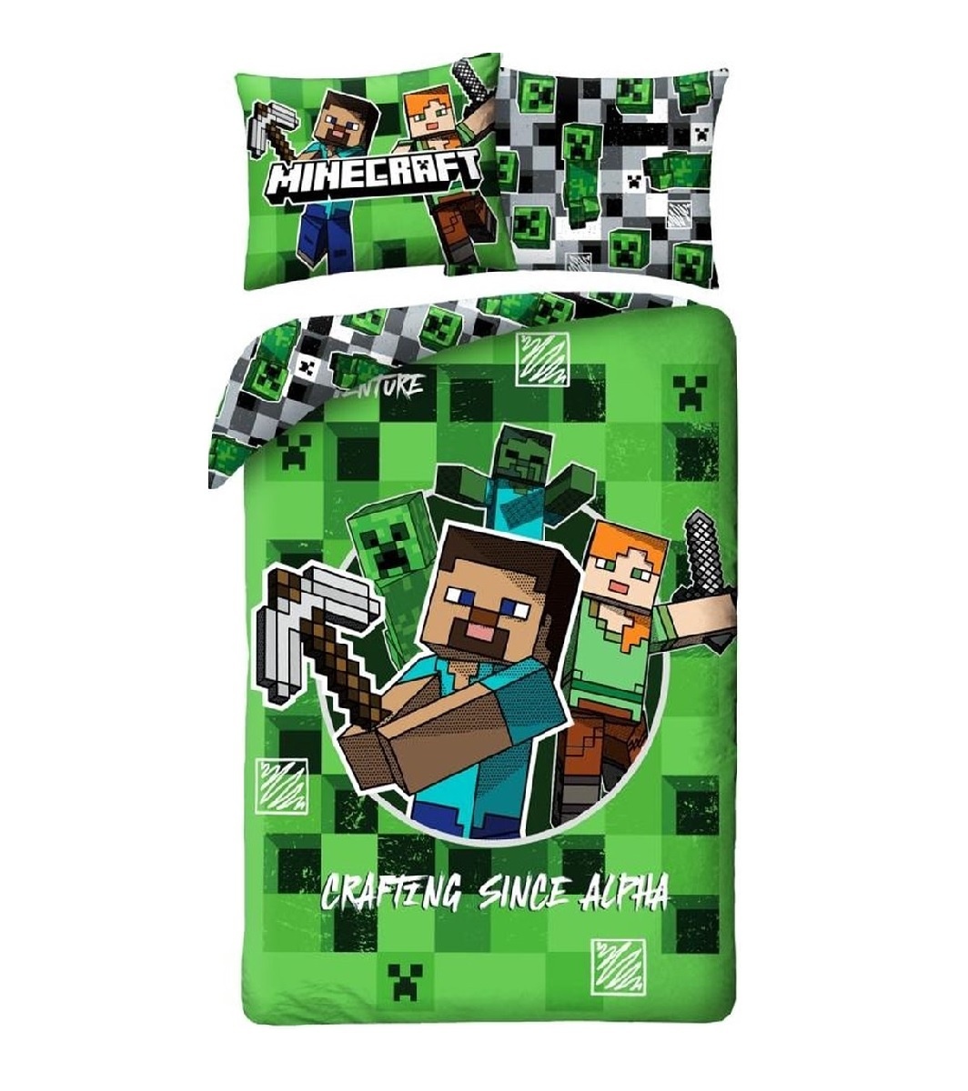 Minecraft Duvet cover, Crafting - Single - 140 x 200 + 70 x 90 cm - Polyester