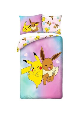 Pokemon Dekbedovertrek Pikachu Eevee 140 x 200 cm + 70 x 90 cm Polyester
