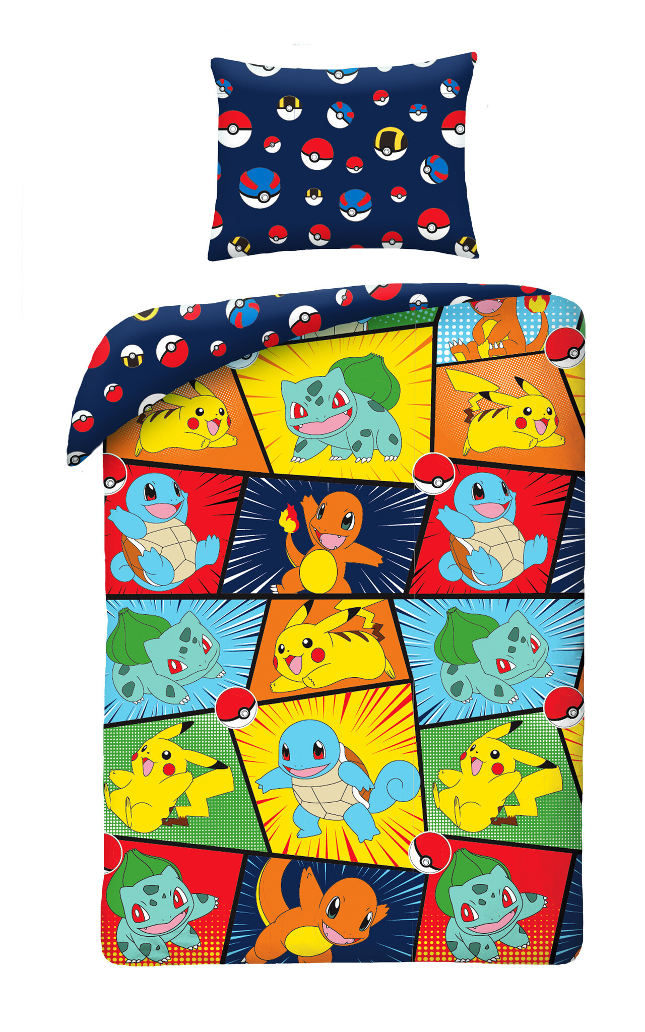 Pokemon Dekbedovertrek Happy - Eenpersoons - 140 x 200 + 70 x 90 cm - Katoen