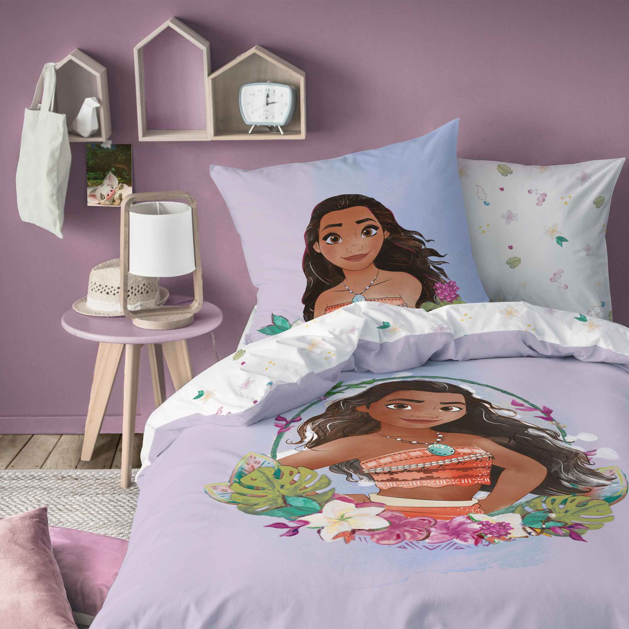 Disney Vaiana Duvet cover, Island - Single - 140 x 200 + 63 x 63 cm - Cotton