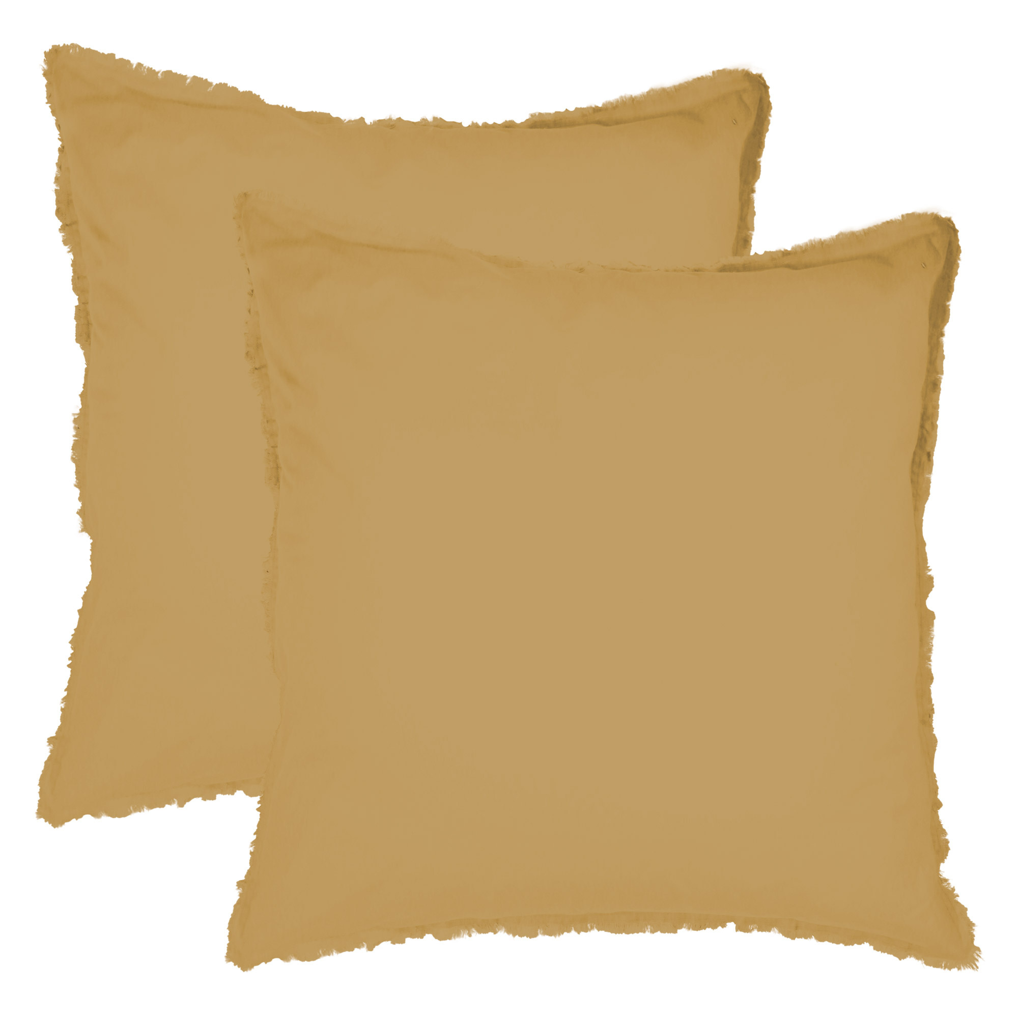 Matt & Rose Dekbedovertrek, Honing - Lits Jumeaux - 240 x 220 + 2x 65 x 65 cm - Gewassen katoen