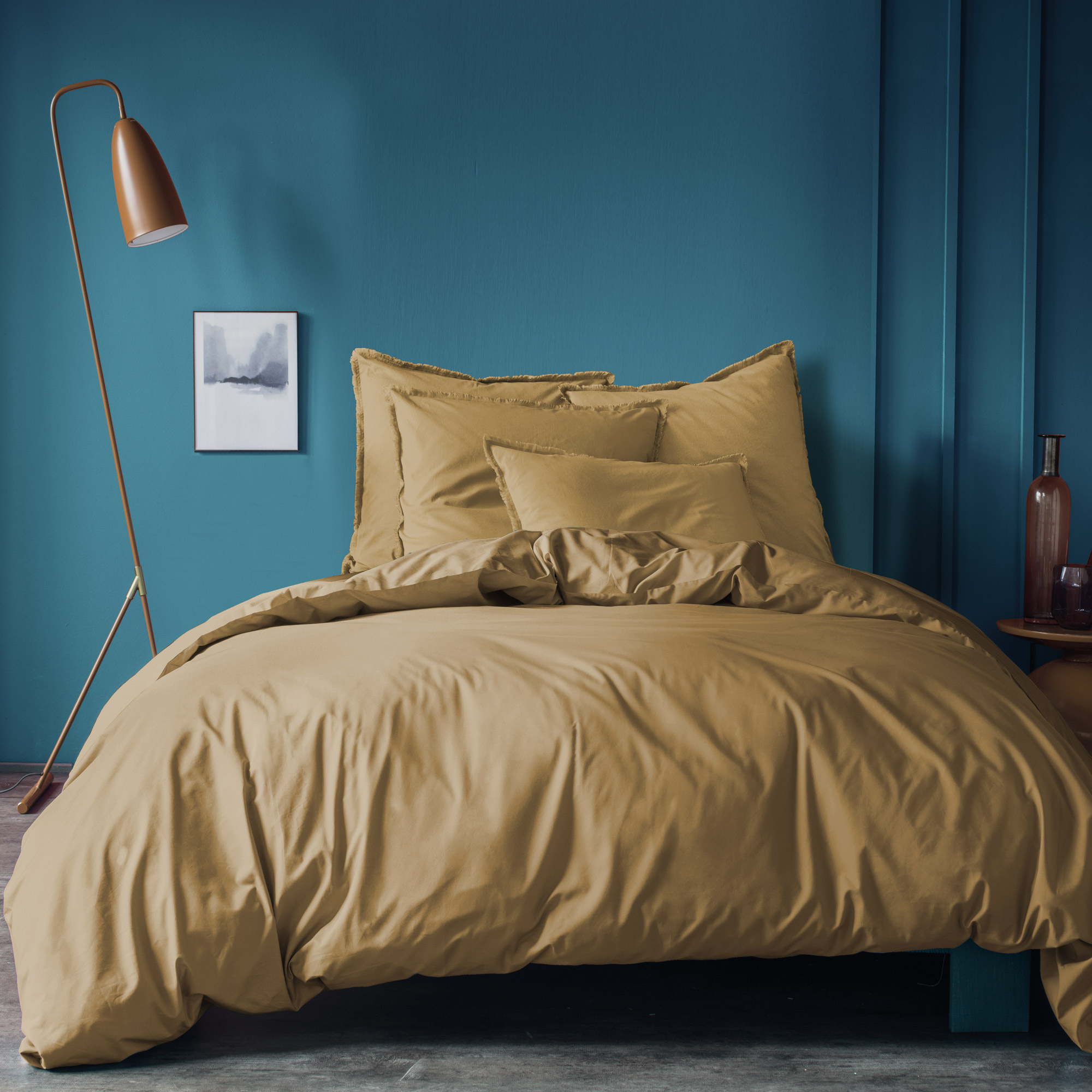 Matt & Rose Duvet cover, Honey - Hotel size - 260 x 240 + 2x 65 x 65 cm - Washed cotton