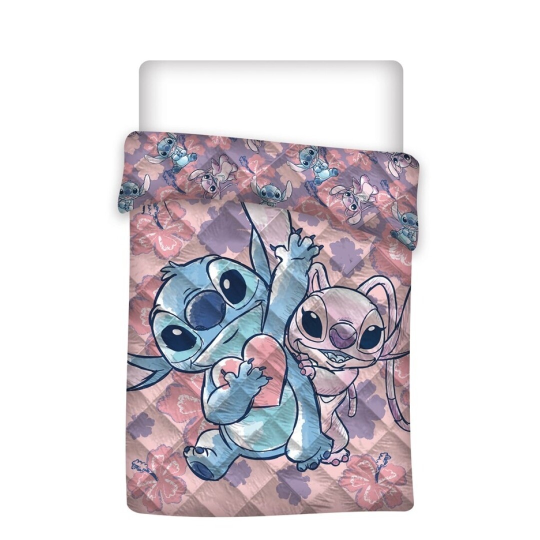 Disney Lilo & Stitch Bedspread, Stitch and Angel - 140 x 200 cm - Polyester
