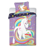 Cuddles BABY / Peuter dekbedovertrek, Unicorn - 100 x 135 cm / 40 x 60 cm - Katoen