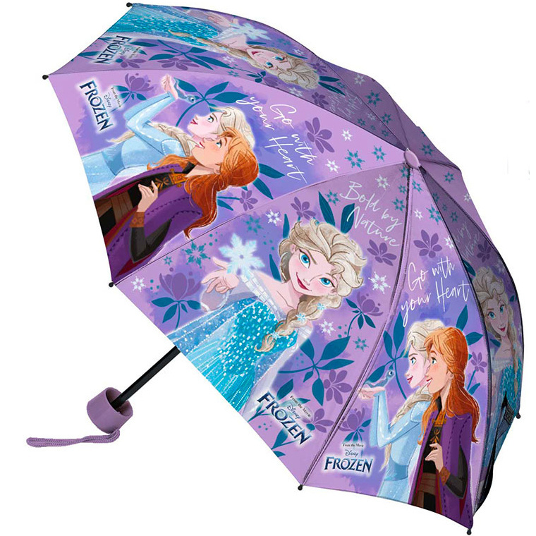 Disney Frozen Umbrella, Go with your Heart - Ø 90 x 24/55 cm - Polyester